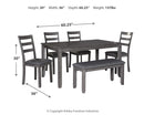 Bridson - RECT DRM Table Set (Set of 6) - Gray