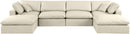 Comfy - 6 Piece Faux Leather Modular Double Chaise Sectional