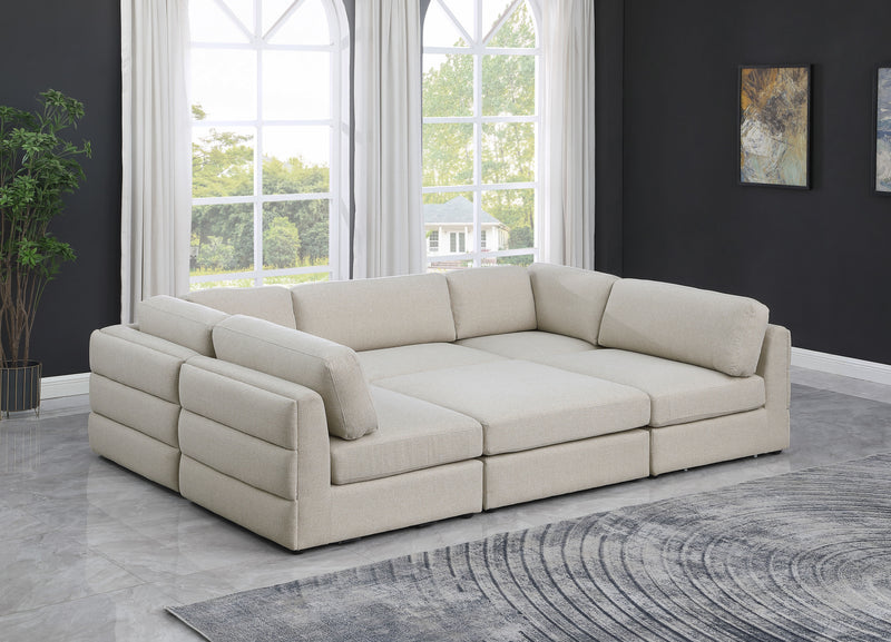 Beckham - 6 Piece Modular U-Shaped Armless Sectional