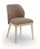 Valeo - Linen Textured Fabric Upholstered Dining Chair (Set of 2) - Painted Natural Base