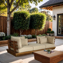 Mirella - 3 Piece Water Resistant Fabric Upholstered Outdoor Patio Modular Sofa