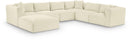 Shaggy - 7 Piece Modular U-Shaped Sectional With Ottoman