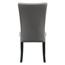 Caralin - Side Chair (Set of 2) - Gray Synthetic Leather & Black
