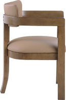 Lavrin - Vegan Leather Upholstered Dining Arm Chair (Set of 2) - Walnut Base