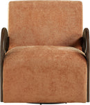 Neria - Chenille Fabric Upholstered Swivel Accent Chair - Painted Brown Base