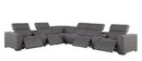 1208 - 8 Piece L Shaped Leather Sectional With 4 Power Recliners & Power Headrests