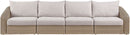 Seacrest - Olefin Water Resistant Fabric And Wicker 4 Piece Outdoor Patio Modular Sofa