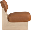 Vetra - Vegan Leather Upholstered Accent Chair With Natural Base