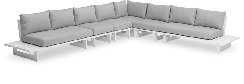 Maldives - 6 Piece Water Resistant Outdoor Patio Modular Sectional With White Base