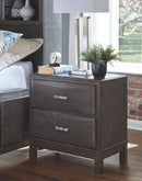 Caitbrook - Two Drawer Night Stand - Gray