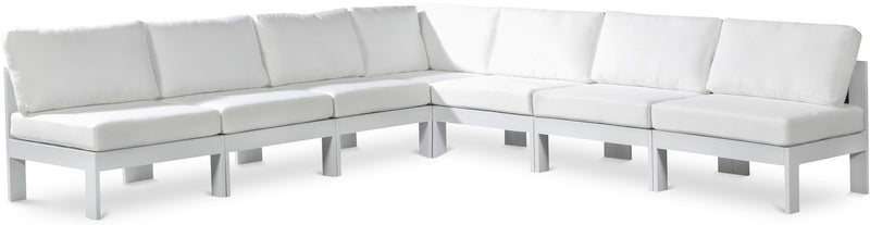 Nizuc - Outdoor Patio 7 Piece Modular Sectional With White Frame