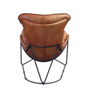 Thurshan - Accent Chair - Aperol Top Grain Leather & Black