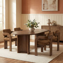 Cedra - Velvet Performance Fabric Upholstered Dining Chair (Set of 2) - Brown Frame