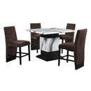 D8212 - 5 Piece Dining Room Set (Dining Table With 4 Dining Chairs) - Dark Brown