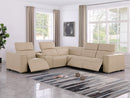 1208 - 6-Piece L-Shaped Leather Reclining Sectional With 3 Power Recliners