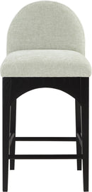 Waldorf - Chenille Stool With Black Legs