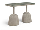Seacrest - Tempered Glass Top And Wicker Outdoor Patio Bar Height Table