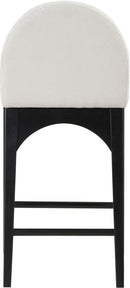Waldorf - Chenille Stool With Black Legs