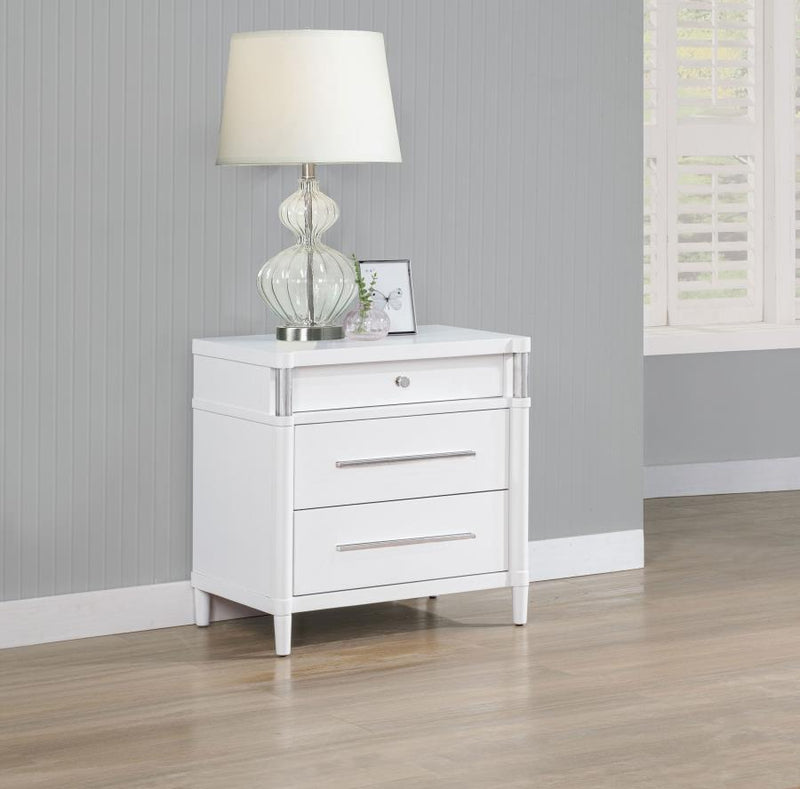 Gracemont - 3-Drawer Bedroom Nightstand Bedside Table - White