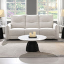 Lalisa - Power Motion Sofa With USB Port - Cream Chenille