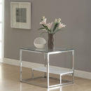 Ruben - End Table - Clear Glass & Chrome