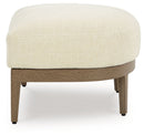 Serene Bay - Ottoman With Cushion - Dark Brown / White