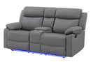 U6026 - 3 Piece Living Room Set (46A Reclining Sofa, Console Reclining Loveseat With Speaker And Glider Recliner) - Gray