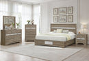 Seville - 5 Piece King Bedroom Set (Bed, Dresser & Mirror, Nightstand, Chest) - Brown / Natural