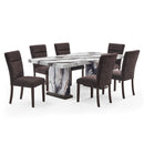 D8212 - 9 Piece Dining Room Set (Dining Table With 8 Dining Chairs) - Dark Brown