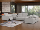 1208 - 8 Piece Modular Leather Sectional With 2 Power Recliners & Power Headrests