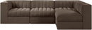 Rummi - Velvet Performance Fabric Upholstered 4 Piece Modular Sectional