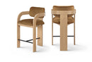 Cedra - Velvet Performance Fabric Upholstered Counter Stool - Natural Frame