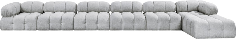 Ames - 7 Piece Boucle Fabric Modular L-Shaped Sectional