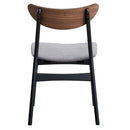 Rebi - Side Chair (Set of 2) - Gray Linen, Walnut & Black