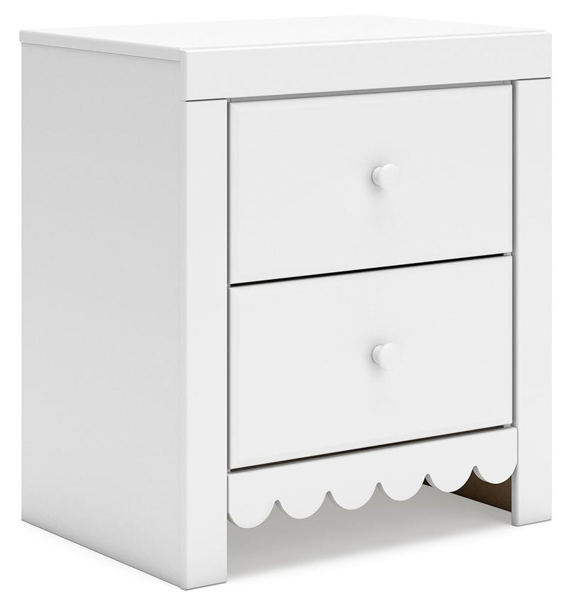 Mollviney - Two Drawer Night Stand - White