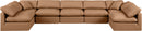 Indulge - Faux Leather 7 Piece Modular U-Shaped Sectional