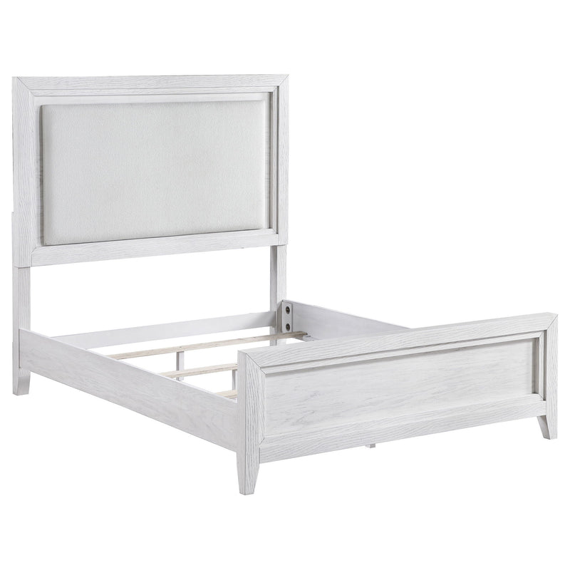 Marielle - Eastern King Headboard Panel Bed - Distressed White