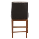 Gilsea - Counter Height Chair (Set of 2) - Fabric, Brown Synthetic Leather & Brown