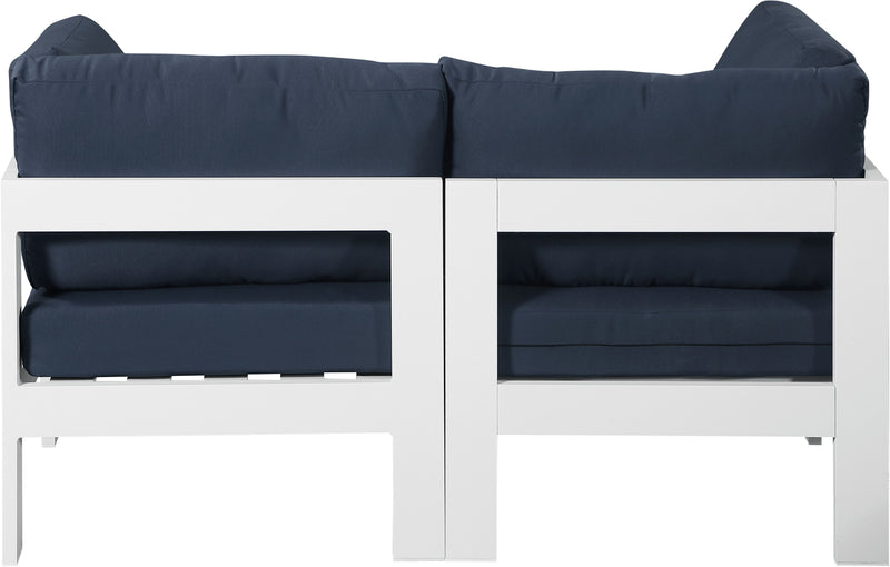 Nizuc - Outdoor Patio 2 Seat Modular Sofa With White Frame