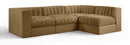 Rummi - Velvet Performance Fabric Upholstered 4 Piece Modular Sectional