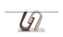 D4126 - Dining Table - Dark Brown / Oak / Silver