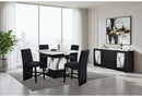 D12BT - 7 Piece Dining Room Set (Bar Table And 6 Bar Stools) - Black / White