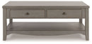 Charina - Rectangular Cocktail Table - Antique Gray
