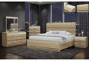 Genesis - 5 Piece King Bedroom Set (Bed, Dresser & Mirror, Nightstand, Chest) - Gold