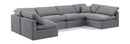 Indulge - Velvet 6 Piece Modular U-Shaped Sectional