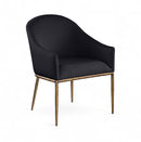 Ferro - Upholstered Dining Arm Chair With Brushed Gold Legs