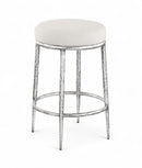 Ferro - Upholstered Backless Counter Stool With Brushed Silver Base