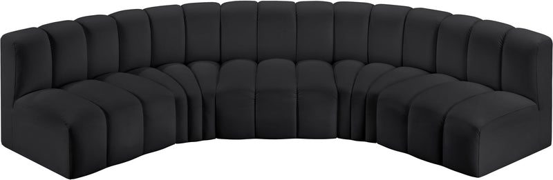 Arc - Faux Leather 5 Piece U-Shaped Modular Sofa