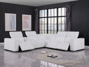 1208 - 6-Piece L-Shaped Leather Reclining Sectional With 3 Power Recliners