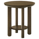 Ottowa - Round Wood Table With Shelf